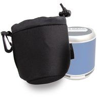 DURAGADGET Jet Black Small-Sized Protective Pouch For Divoom Bluetune Solo w/ Belt Clip