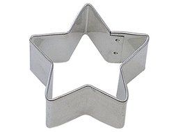 CybrTrayd R&amp;M Star Tinplated Steel Cookie Cutter and Cookie Recipe, 2-Inch, Silver, Bulk Lot of 12