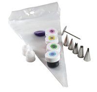 Wilton Cake Decorating Set 25 Pieces Tips,Icing Colors,Bags,Couplers,Flower Nail