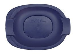 Pyrex 702-PC Blue 2 Quart Glass Oval Roaster Lid N2
