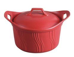 Lorren Home 2-3/4-Quart Stove Top to Oven Red Casserrole with Cover