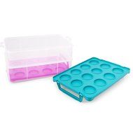 Holstein Housewares HD-07035EM Cupcake Caddy - Teal/Magenta N2