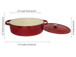 Useful UH-CI35 7 Quart Cast Iron Enamel Oval Covered Dutch Oven Casserole With Lid