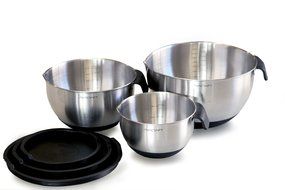 AVACRAFT High Quality 18/10 Non-Slip Silicone bottom Stainless Steel Mixing Bowl Set with Lids, Soft Silicone... N3