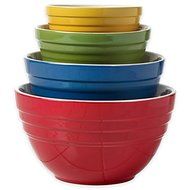 Denmark Tools Ceramic Cooking and Mixing Bowls with Colorful Designs, Set of 4 by Denmark Tools