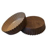 Solut 22078 PET Fluted Wall Round Baking Cup, 8-Ounce Capacity, 4-1/2&quot; Diameter x 1-1/8&quot; Depth, Solid Brown (Case...