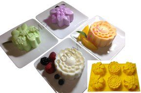 Silicone FLOWERS Baking Pan Mold : Muffins, Cupcakes, Jello, Desserts and Crafts Mold - 6 Cavity - By Polymerose...