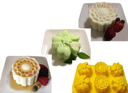 Silicone FLOWERS Baking Pan Mold : Muffins, Cupcakes, Jello, Desserts and Crafts Mold - 6 Cavity - By Polymerose... N2