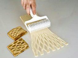 White Lattice Design Pie Crust Dough Pastry Cutter N2