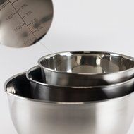HUJI 3 Piece Stainless Steel Mixing Bowls set with Pouring Spouts &amp; Non-Slip Silicon Base and Handles For Baking... N11