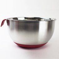 HUJI 3 Piece Stainless Steel Mixing Bowls set with Pouring Spouts &amp; Non-Slip Silicon Base and Handles For Baking... N16
