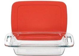 Pyrex 3 Qt Oblong Baking Dish, Clear, 9" x 13" With Cover