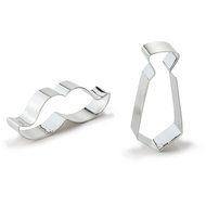 Bakerpan Stainless Steel Cookie Cutter Tie &amp; Mustache Set