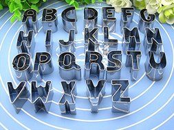 Cookie Cutter Set , Windspeed 26pcs Stainless Steel Alphabet Letters Biscuit Cookies Cutters Molds, Mini A-Z Shaped...