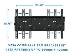 Mount-It! Articulating TV Wall Mount for 32&rdquo; &ndash; 65&rdquo; LCD/LED/Plasma Flat Screen TVs, Articulating Full Motion, 165... N5