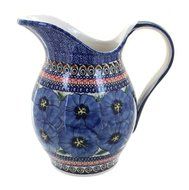Polish Pottery Blue Art Pitcher