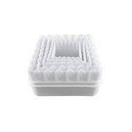 4" Cookie Cutter Square Shape Set of 5 Pieces Plastic White by Topenca Supplies
