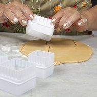 4&quot; Cookie Cutter Square Shape Set of 5 Pieces Plastic White by Topenca Supplies N3