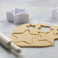 4&quot; Cookie Cutter Square Shape Set of 5 Pieces Plastic White by Topenca Supplies N6