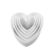 4&quot; Cookie Cutter Square Shape Set of 5 Pieces Plastic White by Topenca Supplies N7