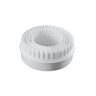 4&quot; Cookie Cutter Square Shape Set of 5 Pieces Plastic White by Topenca Supplies N10