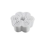 4&quot; Cookie Cutter Square Shape Set of 5 Pieces Plastic White by Topenca Supplies N13