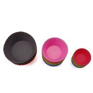 Silicone Baking Cups, Cupcake Liners, Non-stick Muffins Cup Molds -24 Pack- 8 Vibrant Colors Round (24 Pcs) N5