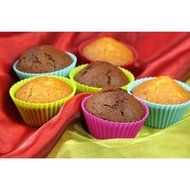 Outus Silicone Cupcake Cups Muffin Liner Baking Molds, Round and Rectangular, 24 Pieces N3