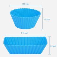 Outus Silicone Cupcake Cups Muffin Liner Baking Molds, Round and Rectangular, 24 Pieces N4