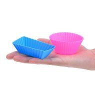 Outus Silicone Cupcake Cups Muffin Liner Baking Molds, Round and Rectangular, 24 Pieces N7