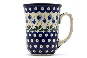 Polish Pottery Mug - 16 oz. Bistro - Bleeding Heart
