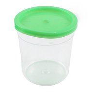 Water &amp; Wood Clear Green Plastic Round Shape Candy Pot Cups w Cover
