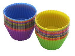 Rainbow Wave Kitchen Silicone Baking Cups, Unbleached Reusable Muffin Cup or Silicon Cupcake Liners, No BPA, 24...