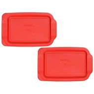 Pyrex 3 Quart 9" x 13" Red Rectangular Plastic Lid 233-PC for Glass Baking Dish (2 Pack)