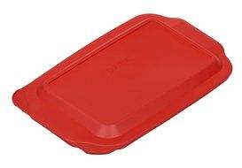 Pyrex 3 Quart 9" x 13" Red Rectangular Plastic Lid 233-PC for Glass Baking Dish (2 Pack) N4