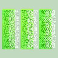 Fanhesheng Set of 3, Little Flowers Embossing Cake Lace Fondant Mold, Rattan Shaped Sugar Veil Cupcake Mat Silicone...