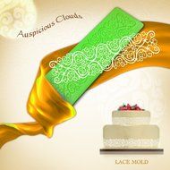 Fanhesheng Set of 3, Little Flowers Embossing Cake Lace Fondant Mold, Rattan Shaped Sugar Veil Cupcake Mat Silicone... N4