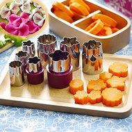 LOHOME Vegetable Cutter Mold, Stainless Steel Mini Cookie Cutters Flower Shape Slicer Cake Fruit Cut Tool, Set...