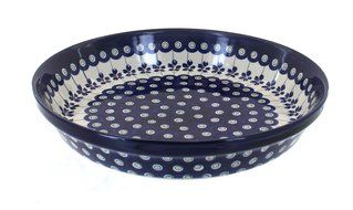 Polish Pottery Flowering Peacock Pie Dish