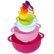 Agile-Shop Compact Mixing Bowls, Food Prep and Measuring Nesting Set, Multi-Color (10 pieces) N2
