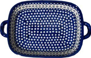 Polish Pottery Baking Dish with Handles From Zaklady Ceramiczne Boleslawiec #1345-166a Floral Peacock Classic... N2
