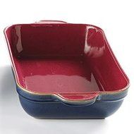 Denby Harlequin Oblong Deep Baking Dish Red/ Blue
