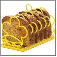 Yellow Flower Toast Caddy Rack with Crumb Tray