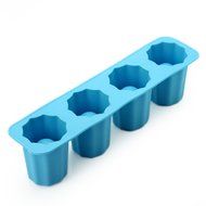 CY-buity 4-Cup Shape Rubber Shooters Ice Cube Shot Glass Freeze Mold Maker Tray Party N17