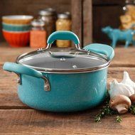 The Pioneer Woman Vintage Speckle 3-Quart Soup/Chili Casserole with Lid, Turquoise/Blue by The Pioneer Woman