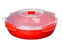 Sistema 1118 Microwave Cookware Round Dish/Plate, Red N2