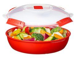 Sistema 1118 Microwave Cookware Round Dish/Plate, Red N3