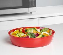 Sistema 1118 Microwave Cookware Round Dish/Plate, Red N4
