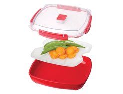 Sistema 1118 Microwave Cookware Round Dish/Plate, Red N14