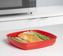 Sistema 1118 Microwave Cookware Round Dish/Plate, Red N21